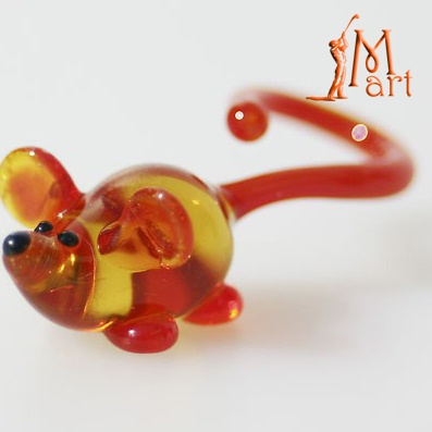 Miniatuur Muis geel rood